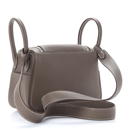 Hermes Taurillon Clemence Mini Lindy 20 Etoupe 2 of 8