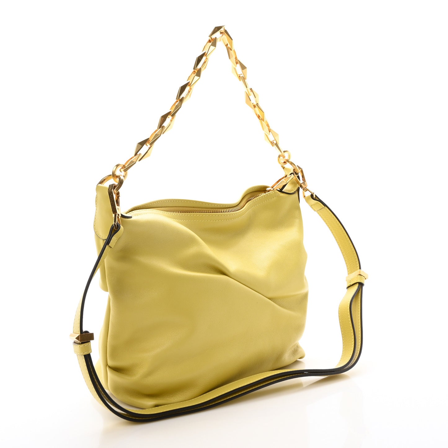 Soft Calfskin Diamond Hobo Yellow