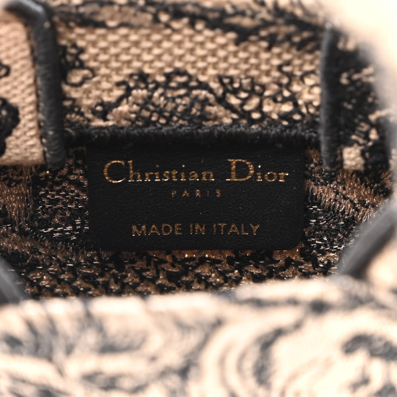Christian Dior Canvas Toile de Jouy Embroidered Mini Book Tote Phone Bag Beige Black 5 of 9