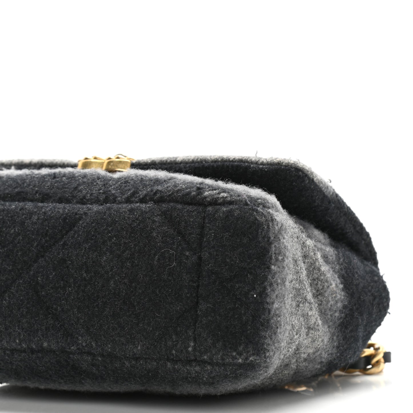 Wool Quilted Medium Chanel 19 Flap Black Grey