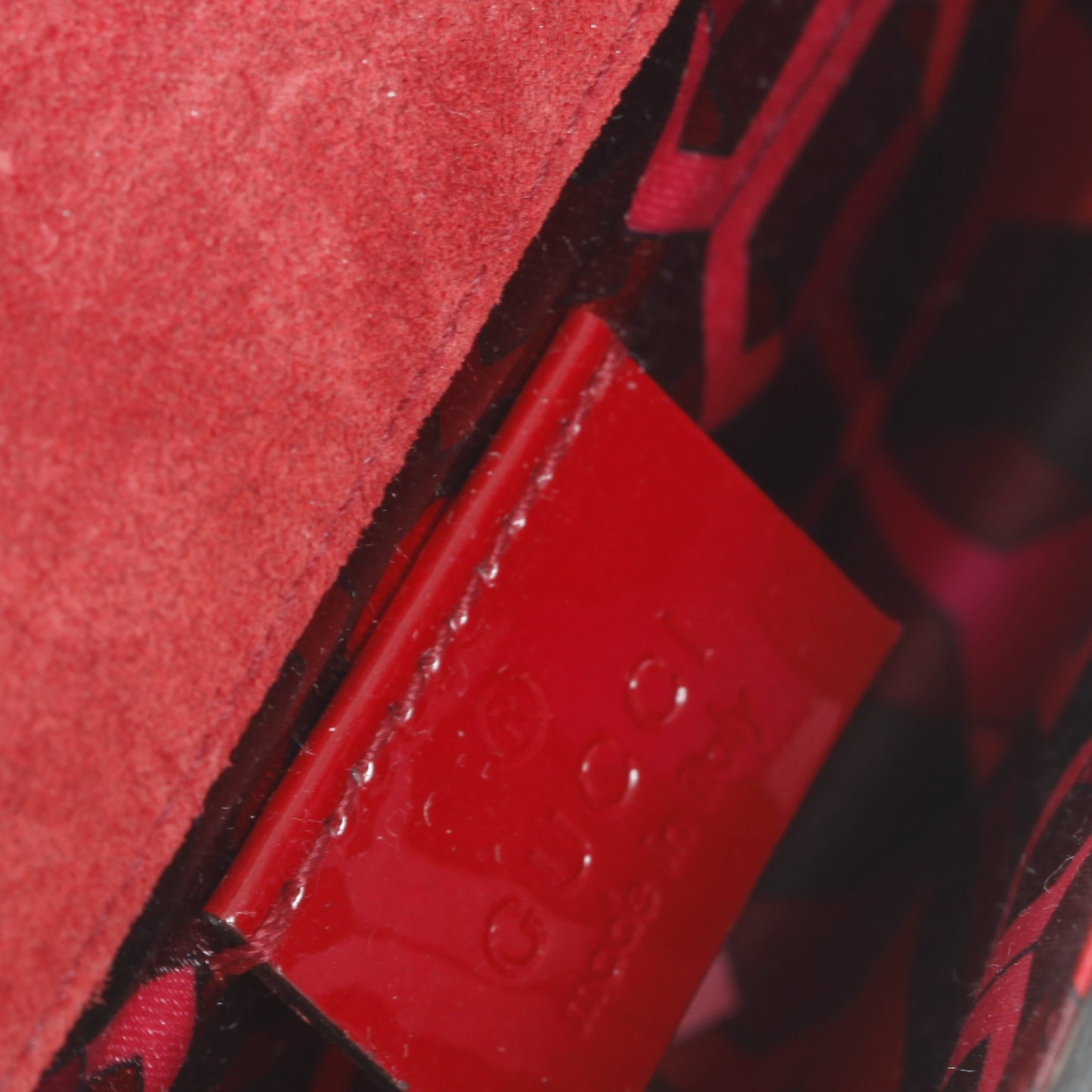 Patent Leather Buckle Clutch Red
