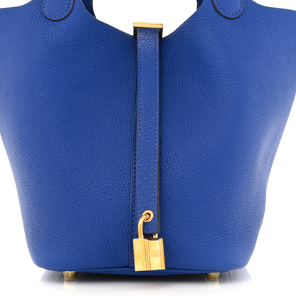 Hermes Taurillon Maurice Picotin Lock 18 PM Bleu Royal 7 of 10