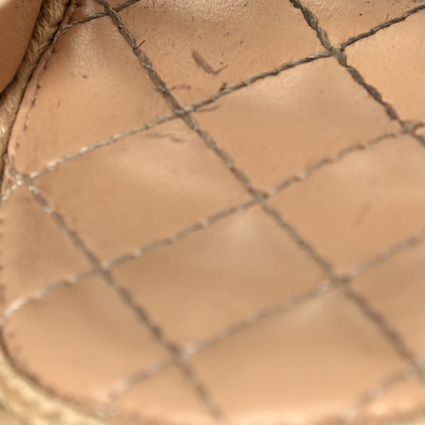 Cord Lambskin Quilted Logo Sandals 38 Beige