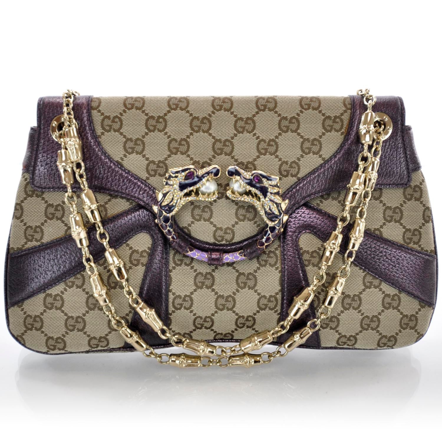 Gucci Monogram Tom Ford Jeweled Dragon Bag 1 of 9