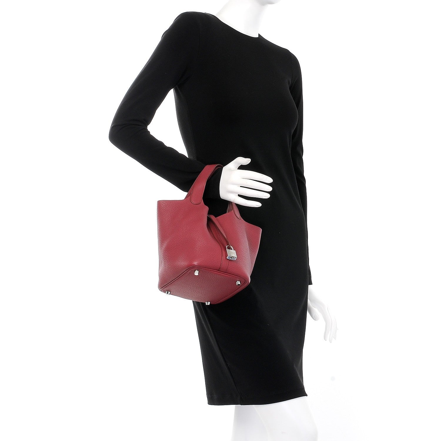 Hermes Taurillon Clemence Picotin Lock 18 PM Rubis 2 of 8