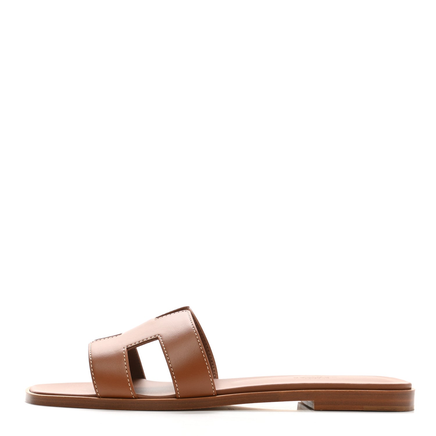 Hermes Box Calfskin Oran Sandals 38 Gold 1 of 11