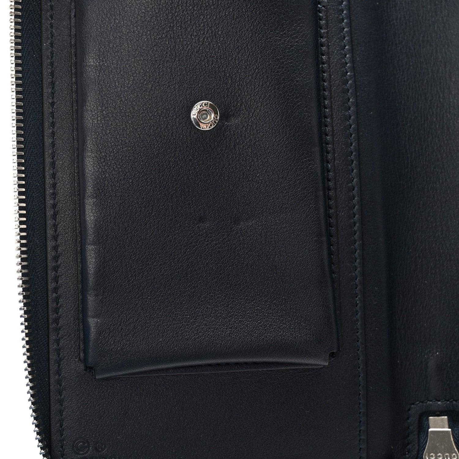 Gucci Microguccissima Zip Around Top Handle Travel Wallet Navy 10 of 14