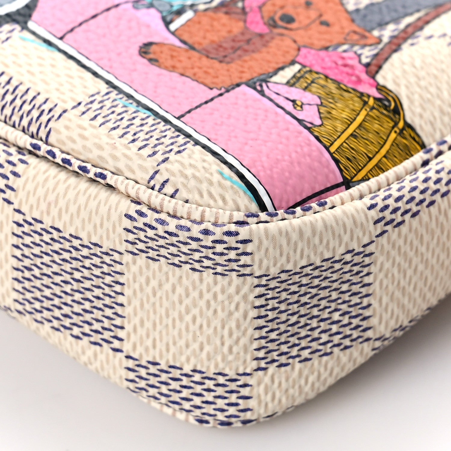 Louis Vuitton Damier Azur 2021 Christmas Animation Hollywood Mini Pochette Accessories Fuchsia 10 of 11
