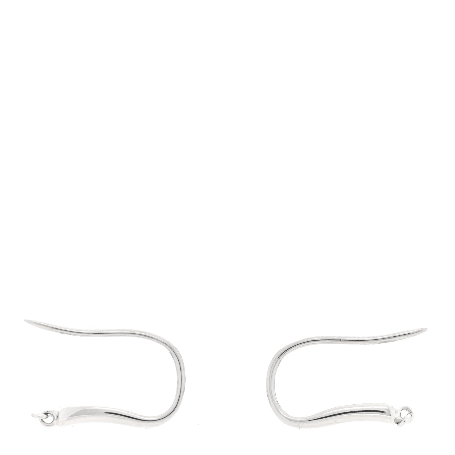 Tiffany 18K White Gold Feather Drop Earrings 3 of 4