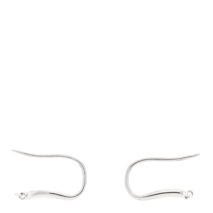 Tiffany 18K White Gold Feather Drop Earrings 3 of 4