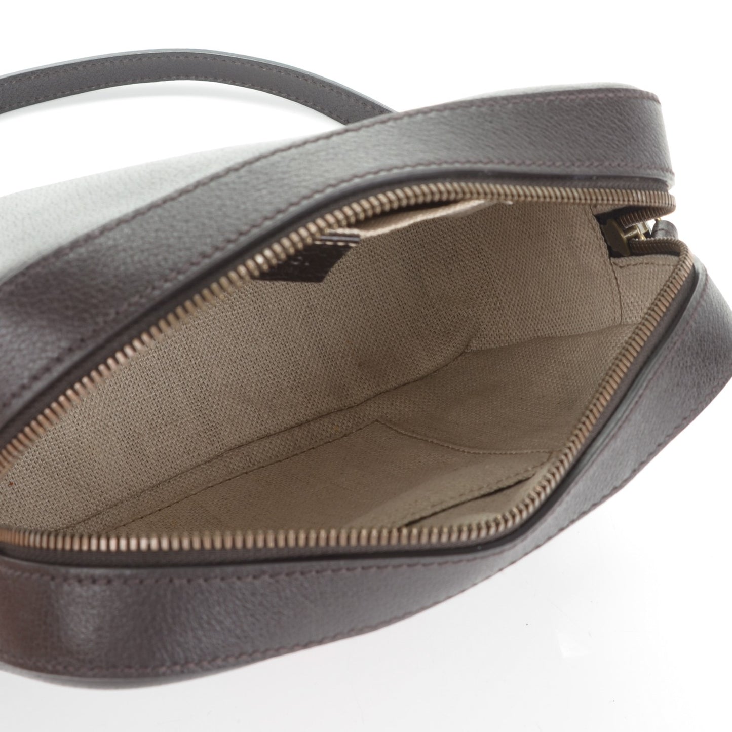 Textured Calfskin Web Small Webby Bee Shoulder Bag Brown Coffee