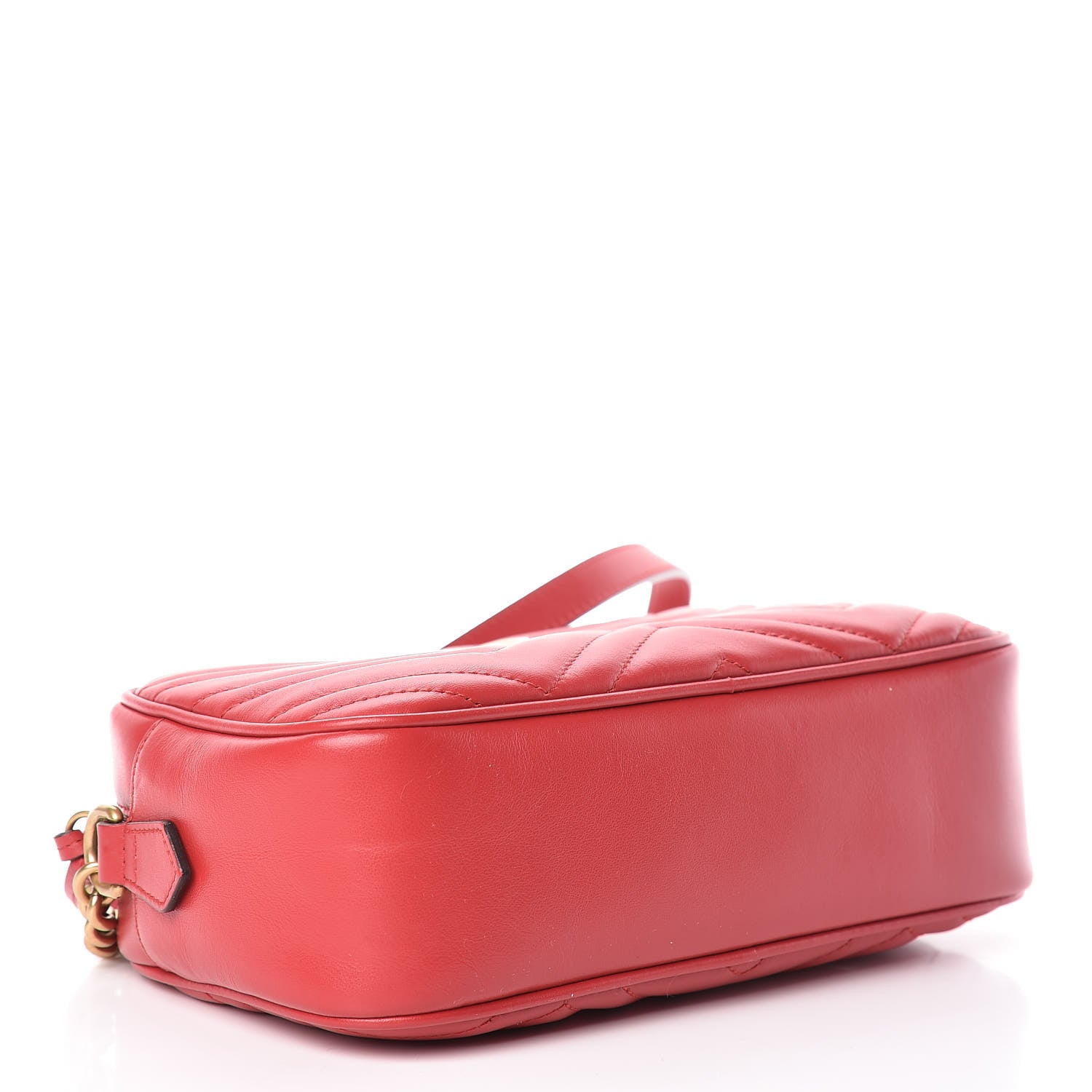Gucci Calfskin Matelasse Small GG Marmont Chain Shoulder Bag Hibiscus Red 4 of 11
