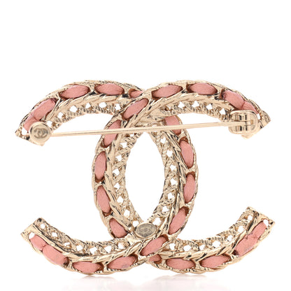 Chanel Lambskin Chain CC Brooch Pink Gold 3 of 5