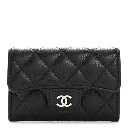 Chanel Caviar Quilted Flap Card Holder Wallet Black 1 of 8