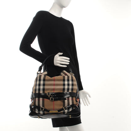 Burberry House Check Bridle Calfskin Medium Gosford Hobo Black 3 of 10