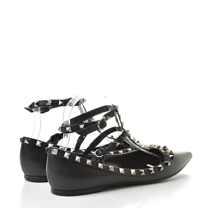 Valentino Garavani Nappa Rockstud Cage Ballerina Flats 39 Black 4 of 10