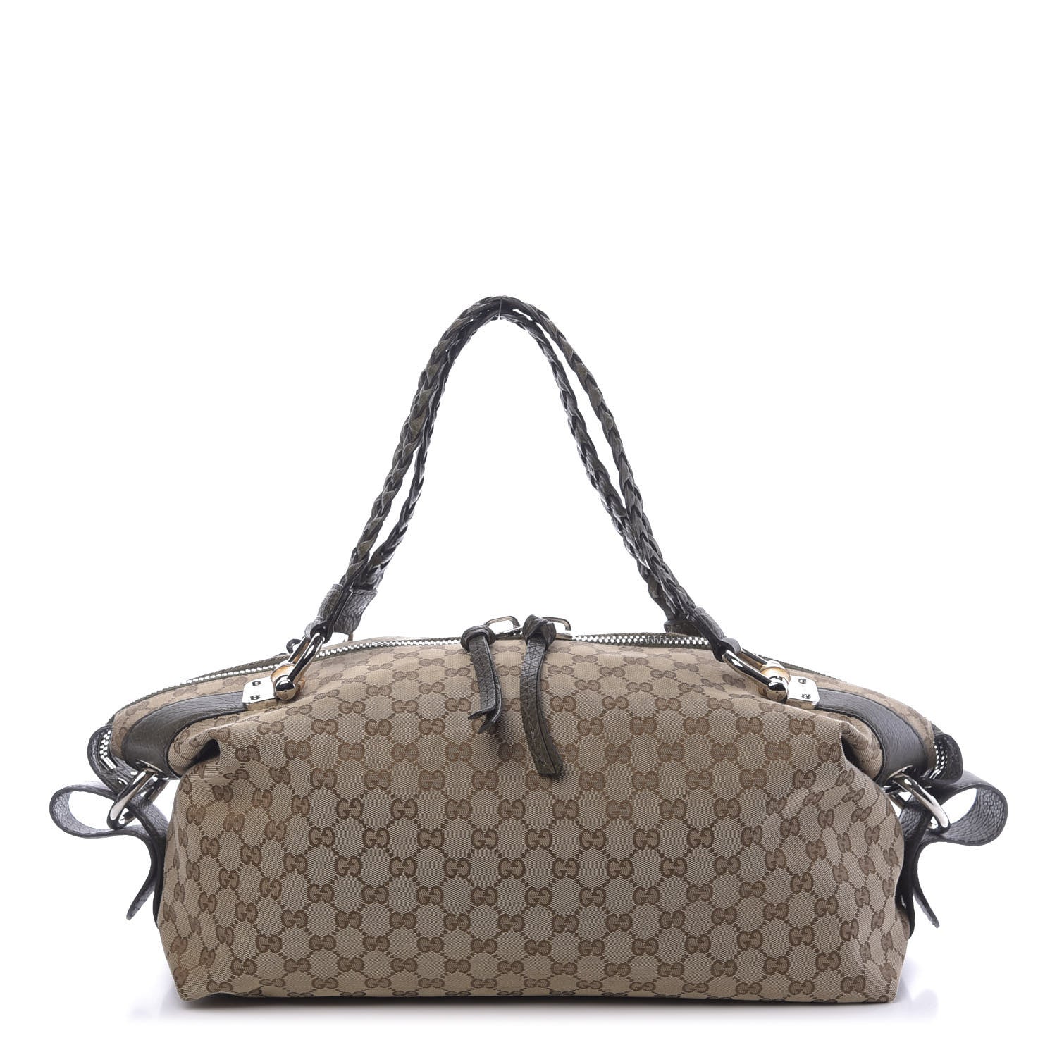 Gucci Monogram Bamboo Bar Medium Tote Olive 1 of 12