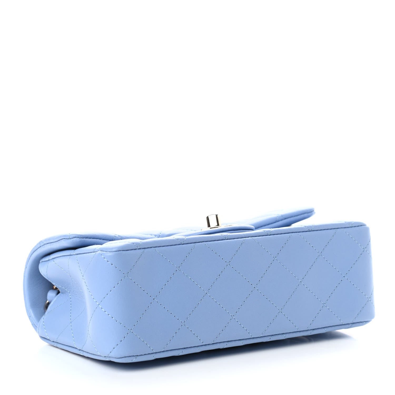 Chanel Lambskin Quilted Mini Rectangular Flap Light Blue 4 of 11