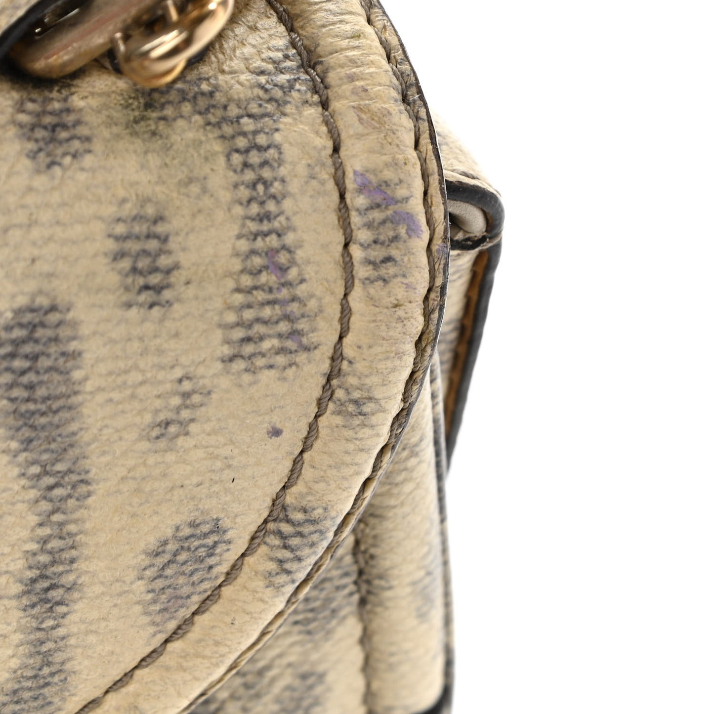 Calfskin Lizard Embossed Medium New Bamboo Top Handle Bag Grey