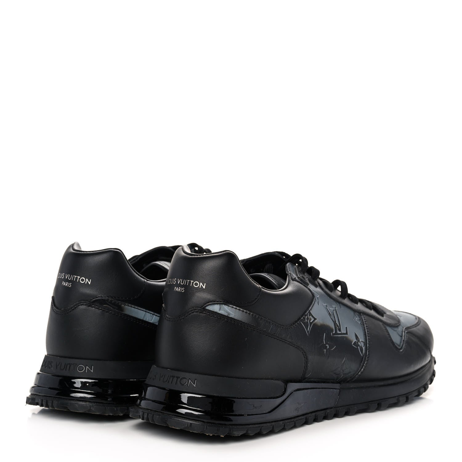 Louis Vuitton Calfskin Iridescent Monogram Rivoli Sneakers 10 Black 4 of 8