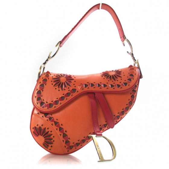 Christian Dior Leather Saddle Bag Orange LTD ED 1 of 10