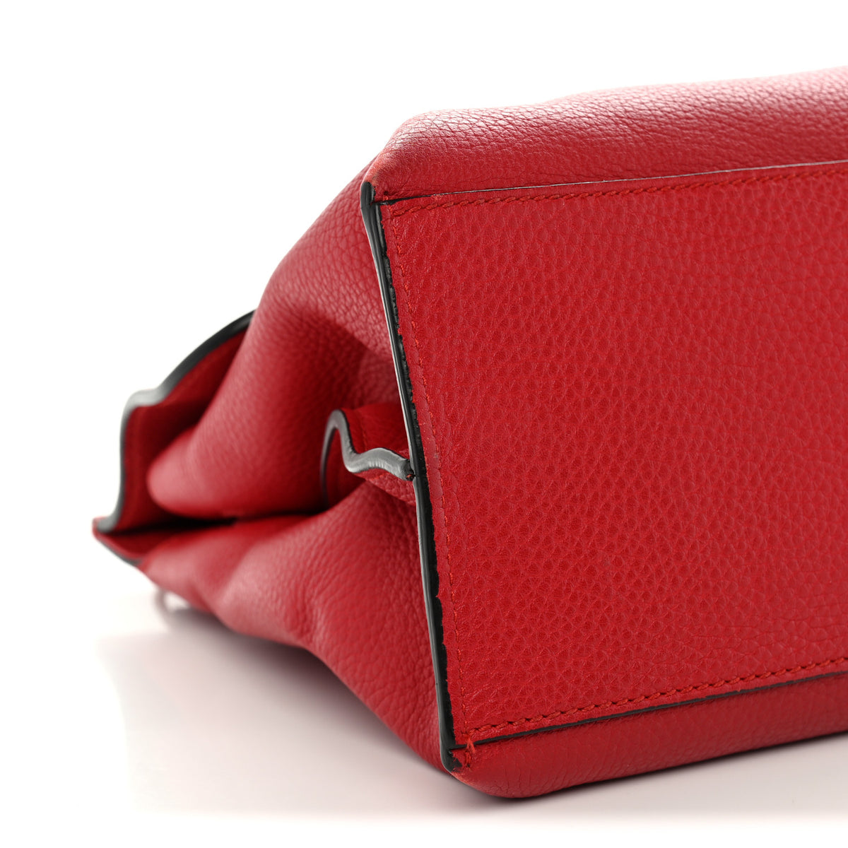 Cellarius Calfskin Small Bamboo Daily Top Handle Bag Hibiscus Red