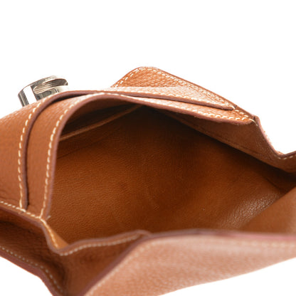 Hermes Togo Dogon Card Case Key Holder Gold 5 of 6