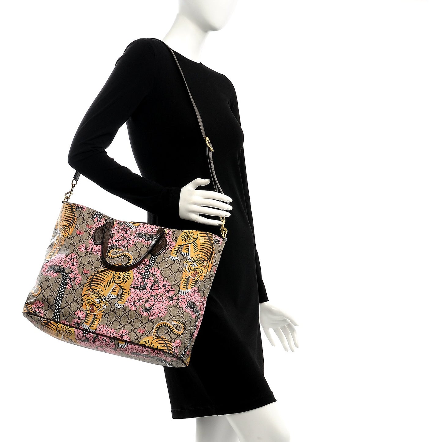 Soft GG Supreme Monogram Bengal Medium Crossbody Tote Beige Pink