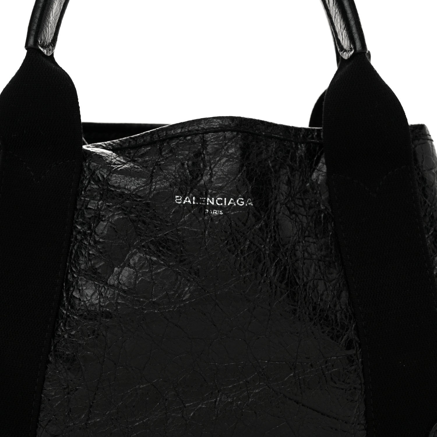 Balenciaga Agneau Stadio Ruban Viscose Navy Cabas Tote XS Black 8 of 11