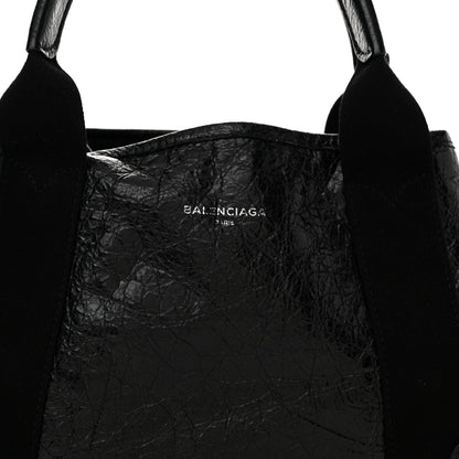 Balenciaga Agneau Stadio Ruban Viscose Navy Cabas Tote XS Black 8 of 11