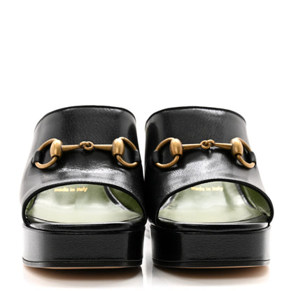 Gucci Granada Kid Houdan Platform Slide Sandals 37.5 Black 2 of 10