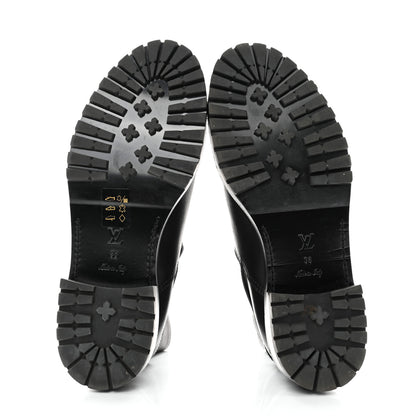Louis Vuitton Calfskin Monogram Discovery Flat Ankle Boots 38 Black 5 of 10