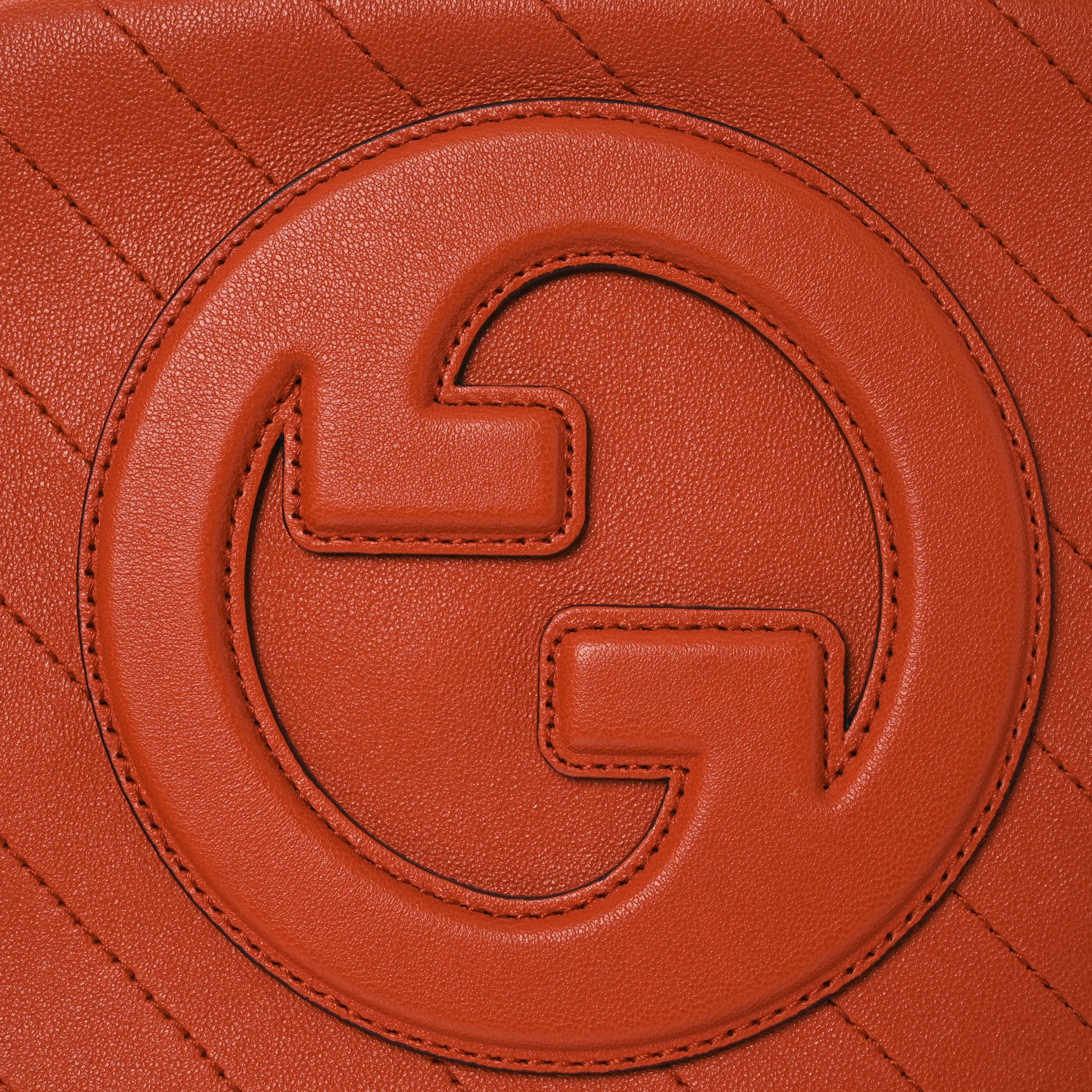 Gucci Sakai Be Green Calfskin Diagonal Stitched Small Blondie Shoulder Bag Orange 8 of 11