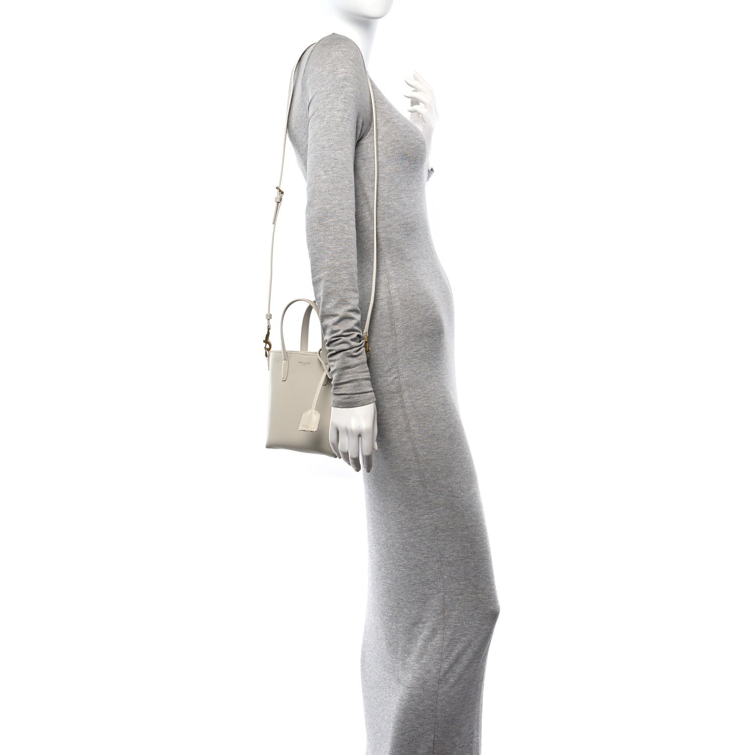 Saint Laurent Calfskin Mini Toy Shopping Tote Crema Soft 2 of 13