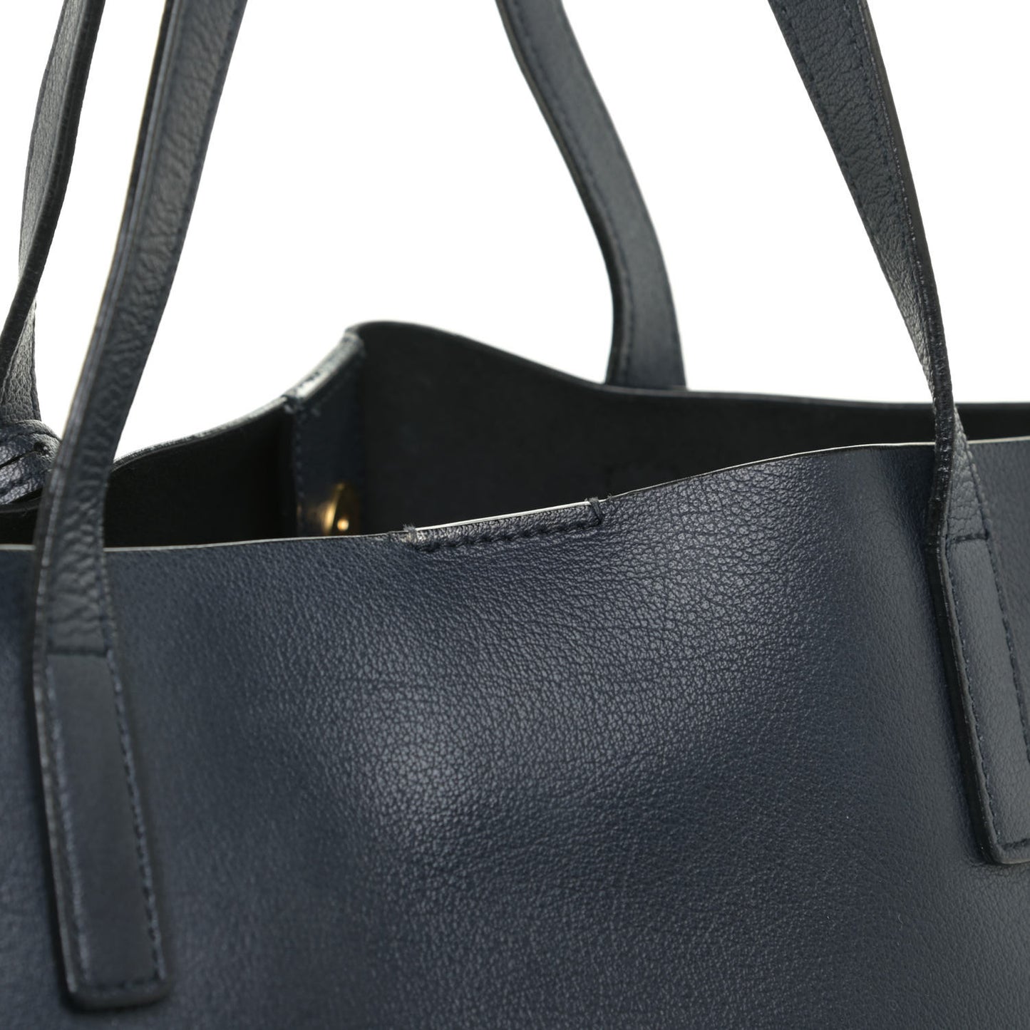 Calfskin Large Shopping Tote Navy Blue