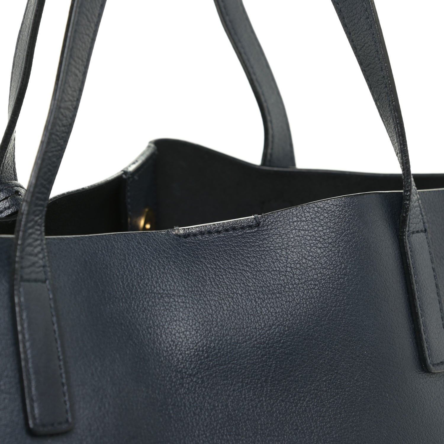 Saint Laurent Calfskin Large Shopping Tote Navy Blue 18 of 27