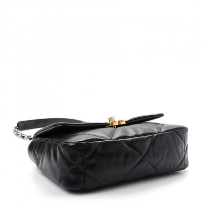 Chanel Shiny Goatskin Quilted Medium Chanel 19 Flap Black 3 of 9