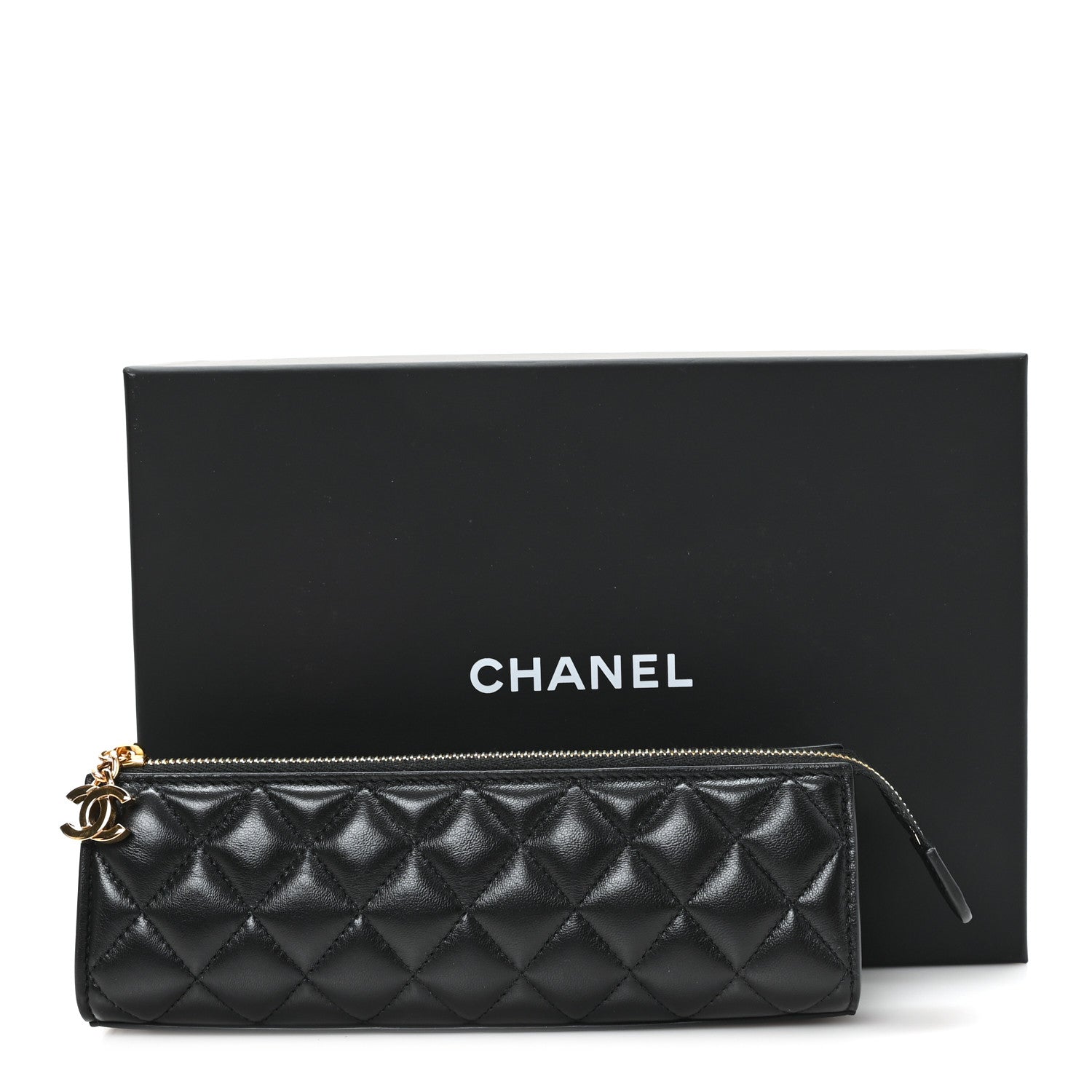 Chanel Lambskin Quilted Pouch Black 8 of 8