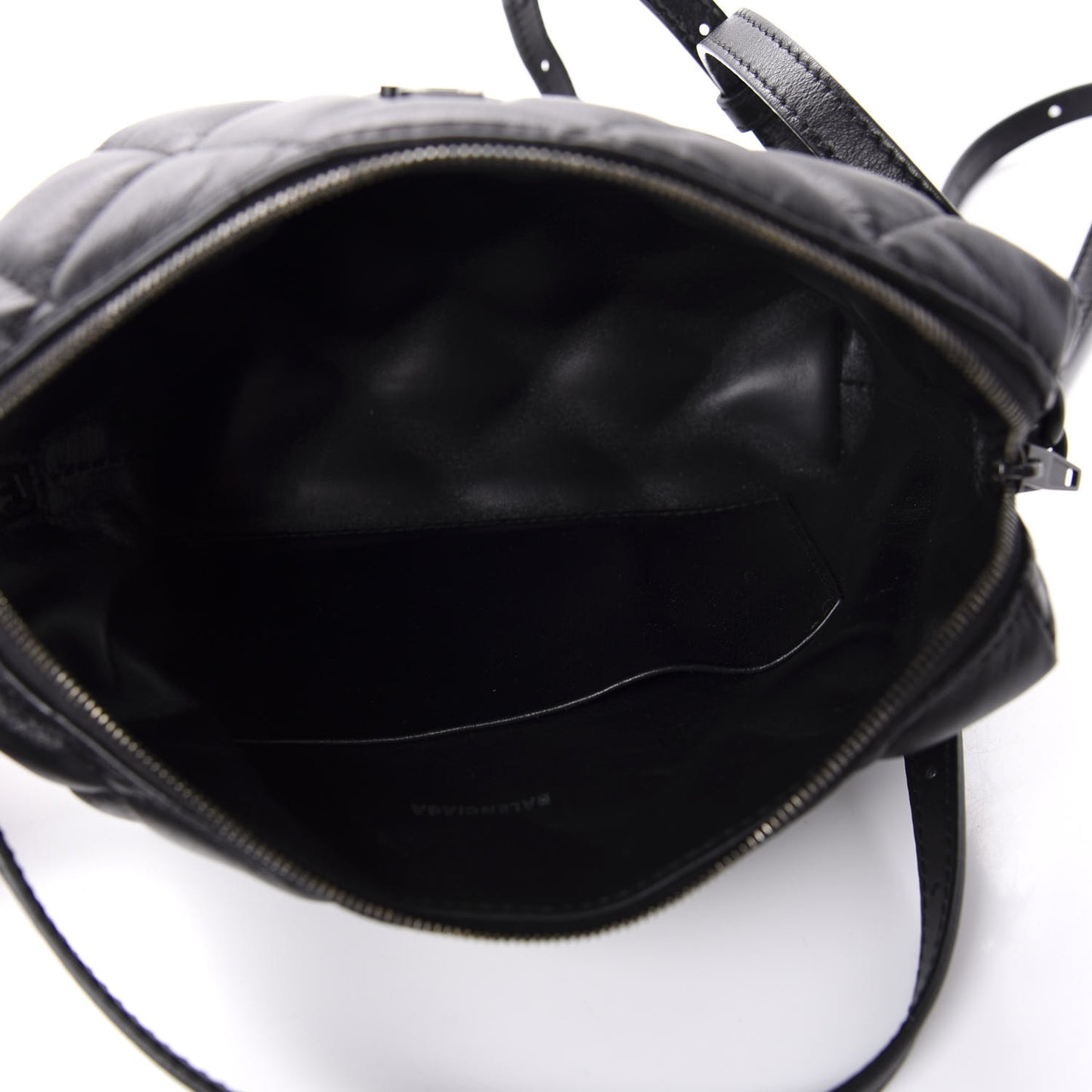 Nappa Calfskin Quilted Touch B Camera Shoulder Bag Black