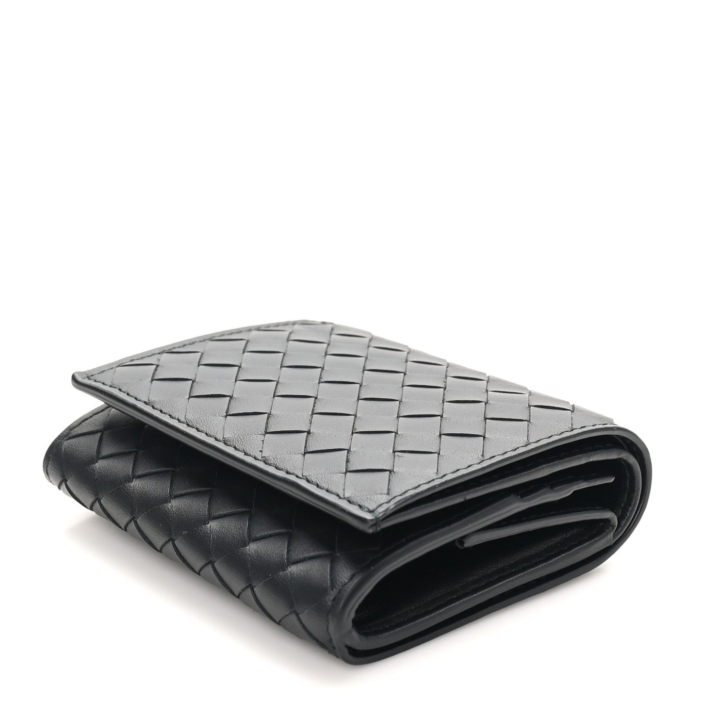 Nappa Intrecciato Bi-Fold Wallet Black