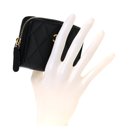 Chanel Caviar Quilted Zip Coin Purse Black 2 of 8