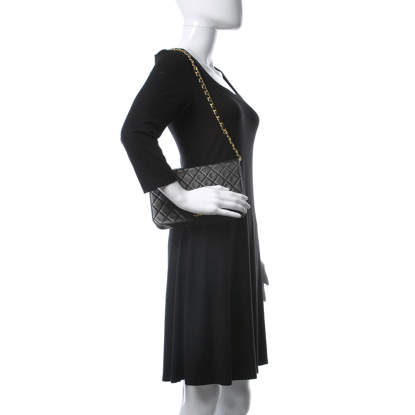 Lambskin Quilted Small Single Flap Black