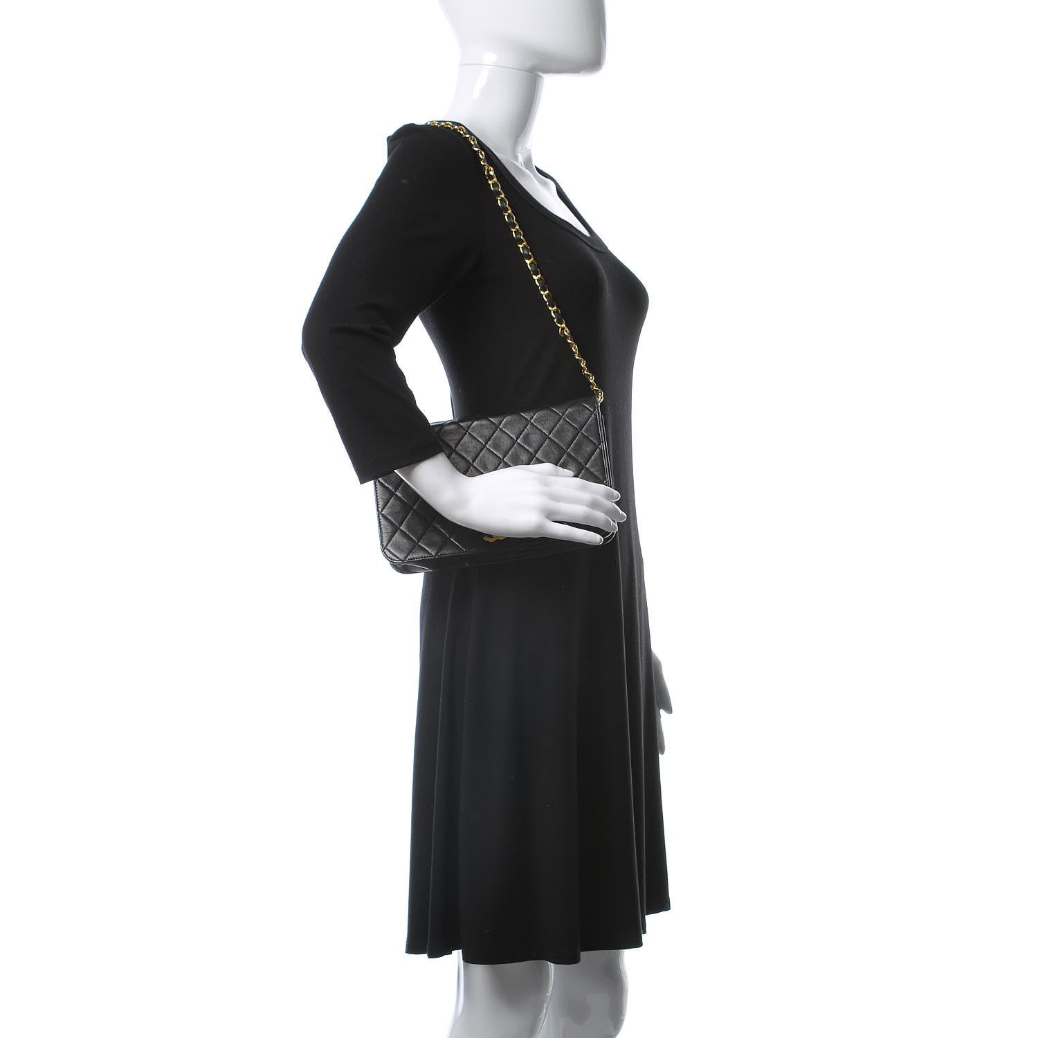 Chanel Lambskin Quilted Small Single Flap Black 2 of 13