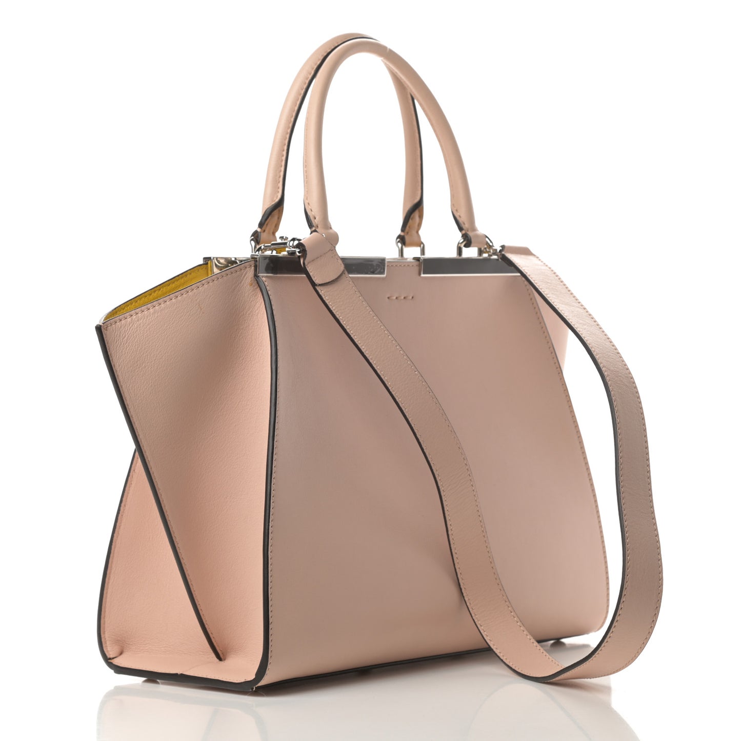 Vitello Dolce Shiny Nappa Petite 3Jours Tote Beige Chantilly