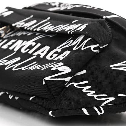 Balenciaga Recycled Sport Nylon Scribble Logo Wheel Beltpack Black White 10 of 10