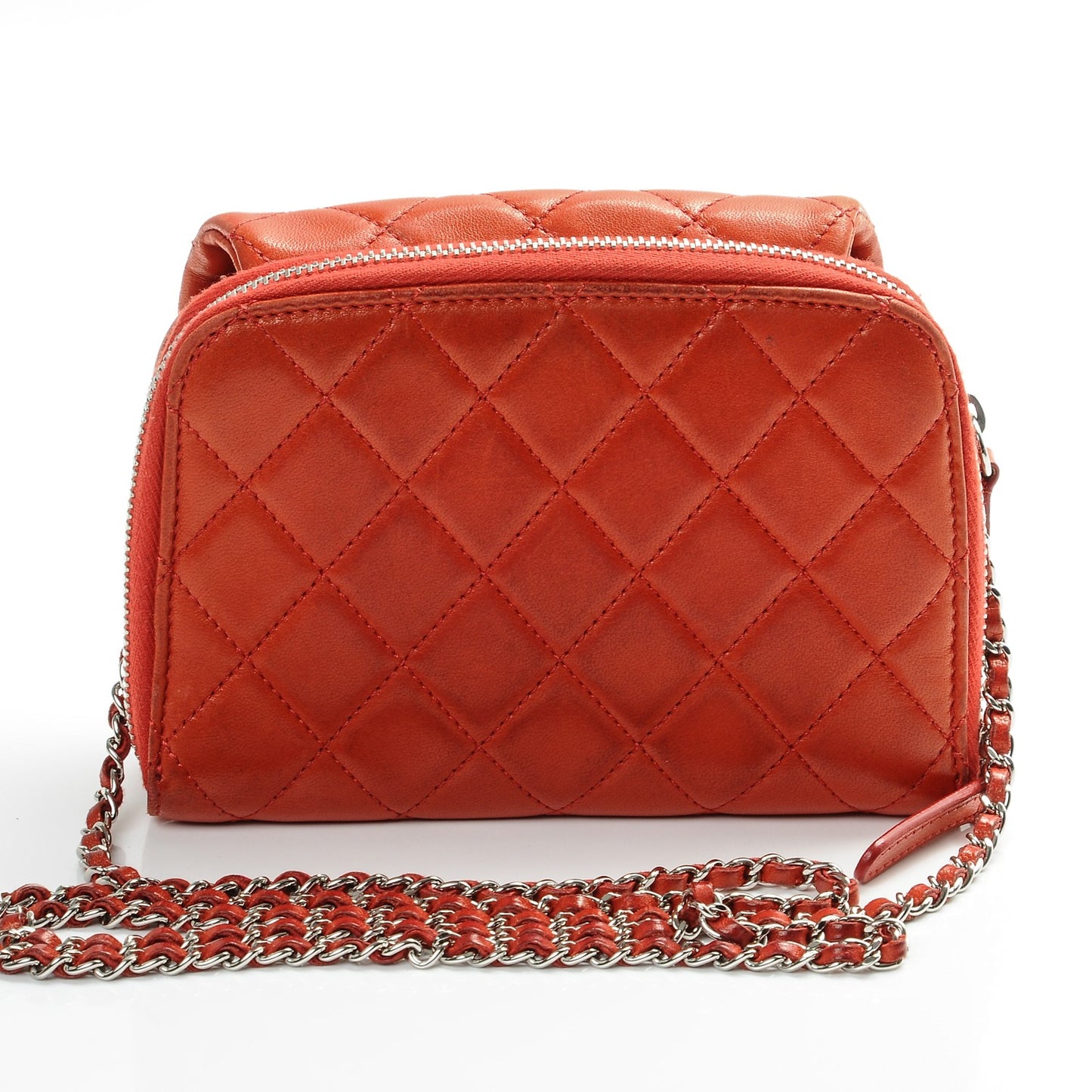 Lambskin Quilted New Mini Flap Red