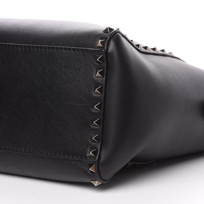 Valentino Garavani Vitello Rockstud Double Handle Tote Black 7 of 11