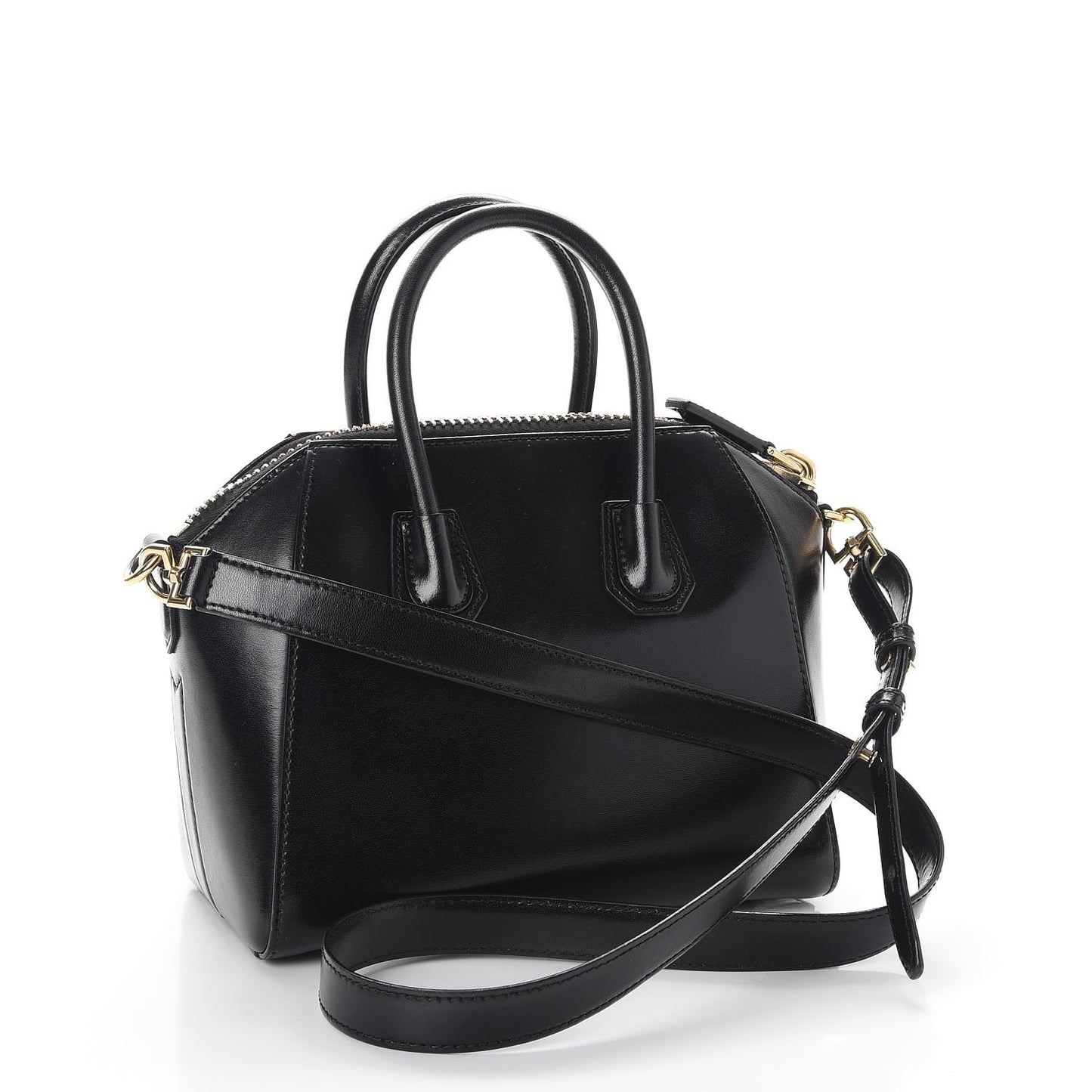 Shiny Lord Calfskin Mini Antigona Black