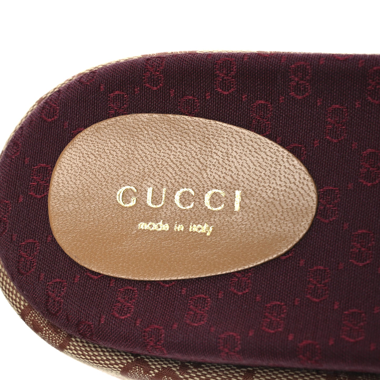 Canvas GG Monogram Angelina Platform Slide Sandals 39.5 Beige Ruggine