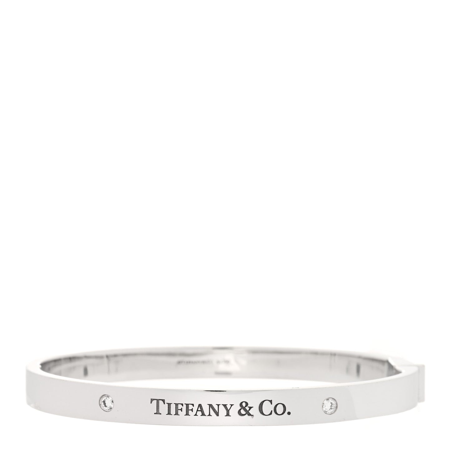 18K White Gold Diamond Hinged Bangle Bracelet